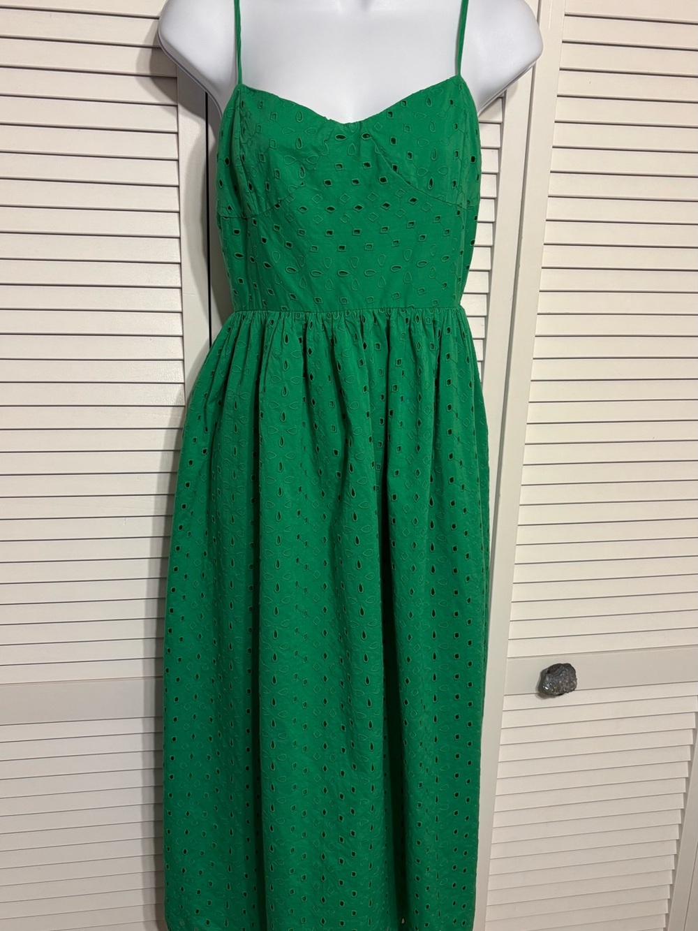 a new day Green Eyelet Spaghetti-Strap Midi Dress